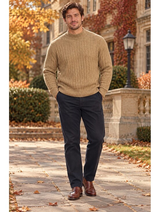 Abercrombie & Fitch Other - Abercrombie & Fitch Muscle Sweater Mens XL Brown Ribbed Mock Neck Wool Blend